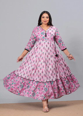 LABULY Women Printed Anarkali Kurta(Multicolor)
