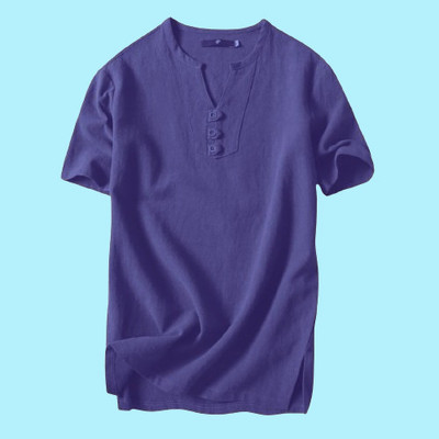 ZAKOD Men Solid Straight Kurta(Dark Blue)