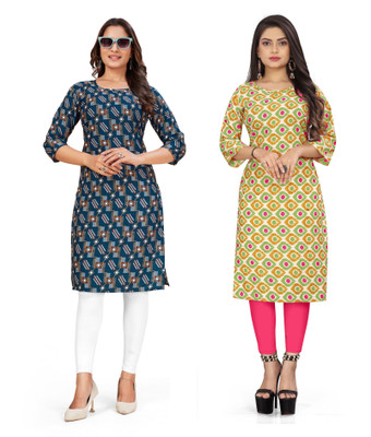 dharmanandan creation Women Printed A-line Kurta(Multicolor)