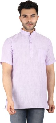 Kirti Fasion Men Solid Straight Kurta(Pink)