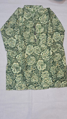 Kommalrgoyall Women Solid A-line Kurta(Dark Green)