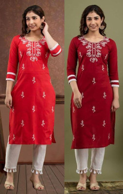 SISTO Women Embroidered A-line Kurta(Multicolor)