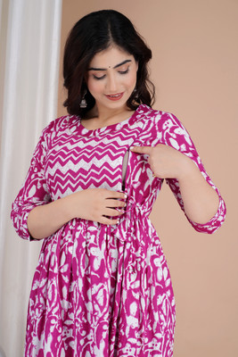 GULJIFASHION Women Maternity/Nursing Nighty(Purple)