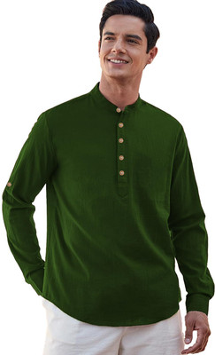 CROWNTAIL Men Solid Straight Kurta(Grey)