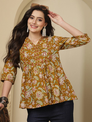 Nayo Casual Printed Women Yellow Top
