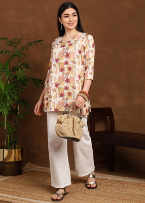 DSK STUDIO Women Floral Print Tunic Kurta(Multicolor)