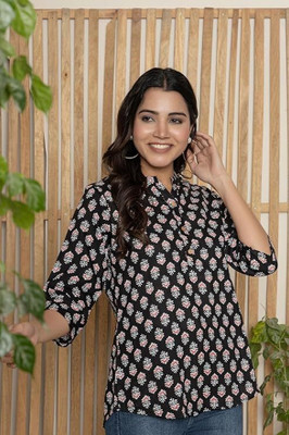 VedaFashions Women Printed Straight Kurta(Black)