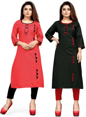 AAI MOGAL Women Solid Straight Kurta(Multicolor)