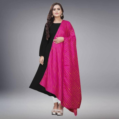 varni creations Women Abstract A-line Kurta(Black)