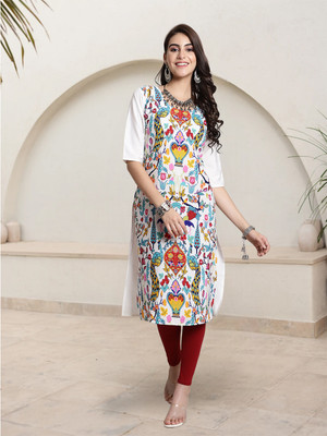 EthnicBasket Women Printed A-line Kurta(Multicolor)