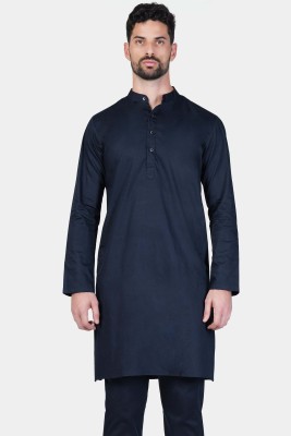 french crown Men Solid Ethnic Dress Kurta(Blue)