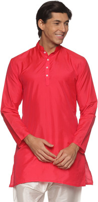 Sethukrishna Men Solid A-line Kurta(Pink)