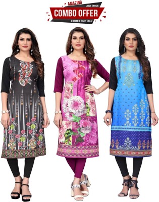 Growmore Fab Women Printed A-line Kurta(Multicolor)