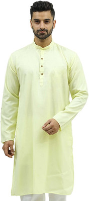 Super Westan Men Solid Straight Kurta(White)