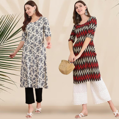 1 Stop Fashion Women Printed A-line Kurta(Multicolor)