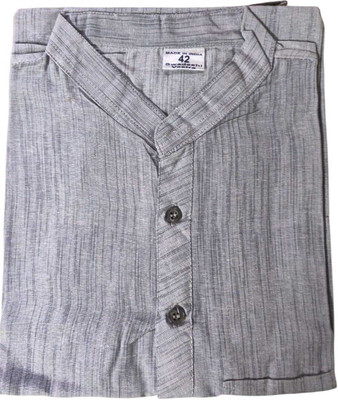 Keshar Men Self Design Ethnic Dress Kurta(Black)