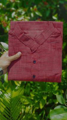 Fabricana Men Printed A-line Kurta(Maroon)
