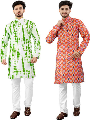 DHASU TRENDZ Men Printed Straight Kurta(Multicolor)