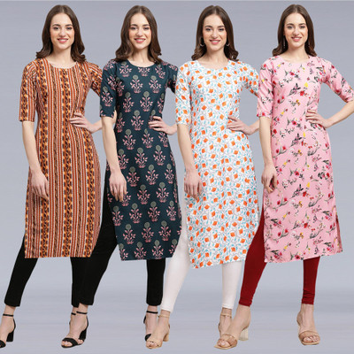 1 Stop Fashion Women Printed A-line Kurta(Multicolor)