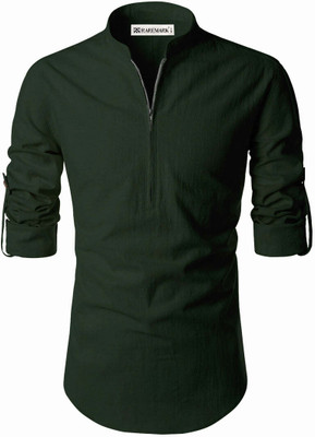 RAREMARK Men Solid A-line Kurta(Green)