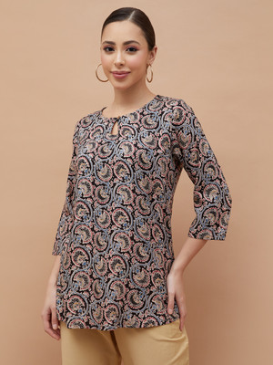 Melange by Lifestyle Women Printed Straight Kurta(Multicolor)