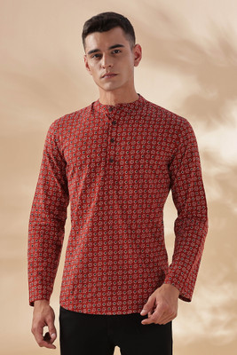 ANOUK Men Printed Straight Kurta(Maroon)