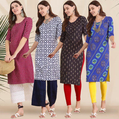 EthnicBasket Women Printed A-line Kurta(Multicolor)