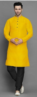 PRIDE SALES Men Solid Ethnic Dress Kurta(Yellow)