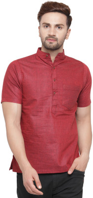 Sayesha Men Solid Straight Kurta(Red)