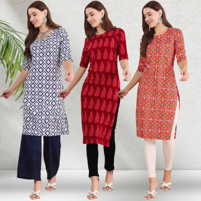 EthnicBasket Women Printed A-line Kurta(Multicolor)