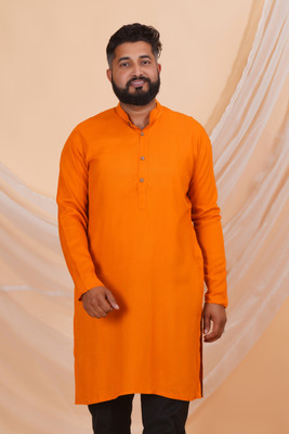JAIPUR RAJWADA Men Solid Straight Kurta(Maroon)