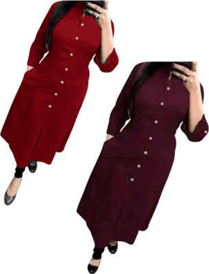 Maaa Meladi CreationS Women Solid A-line Kurta(Multicolor)
