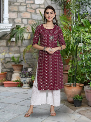 EthnicBasket Women Printed A-line Kurta(Multicolor)