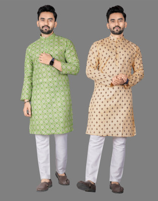 DHASU TRENDZ Men Printed Straight Kurta(Multicolor)