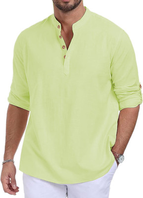 Vida Loca Men Solid Straight Kurta(Green)