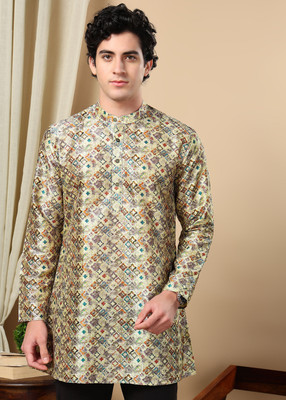 Tattva Men Printed Straight Kurta(Multicolor)
