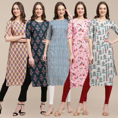 EthnicBasket Women Printed A-line Kurta(Multicolor)
