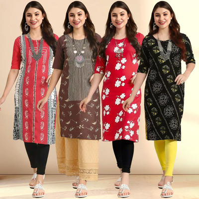 1 Stop Fashion Women Printed A-line Kurta(Multicolor)