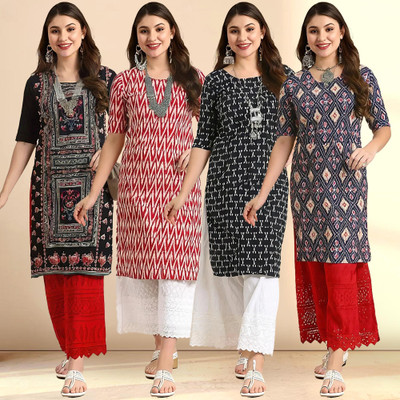 1 Stop Fashion Women Printed A-line Kurta(Multicolor)
