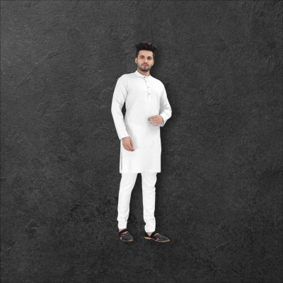 EIRLYS EMPIRE Men Solid Straight Kurta(White)