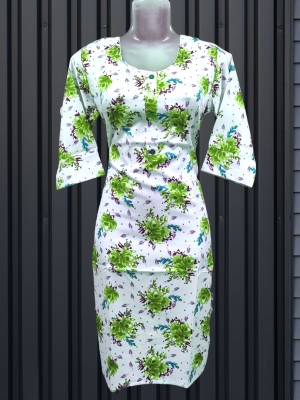 Dream Mart Women Printed A-line Kurta(Green)