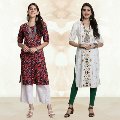 Moda Rapido Women Printed A-line Kurta(Multicolor)