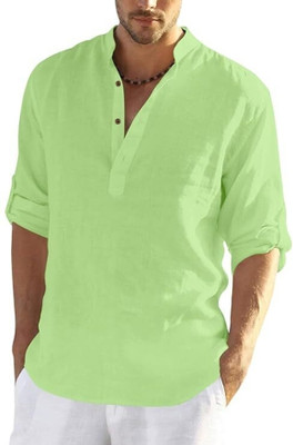 Vimal Star Men Solid Straight Kurta(Light Green)