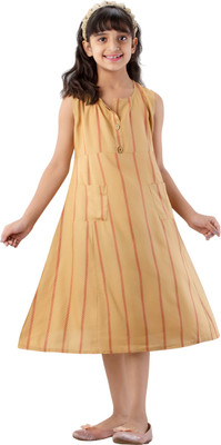 DMP EXPORT Girls Striped Flared Kurta(Multicolor)