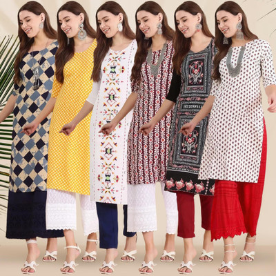 EthnicBasket Women Printed A-line Kurta(Multicolor)