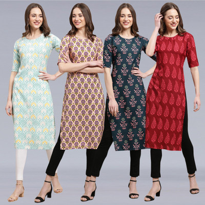 1 Stop Fashion Women Printed A-line Kurta(Multicolor)