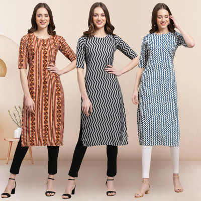 1 Stop Fashion Women Printed A-line Kurta(Multicolor)