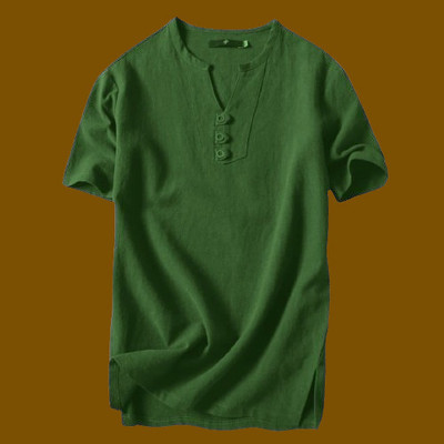 HouseOfCommon Men Solid Straight Kurta(Green)