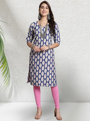 1 Stop Fashion Women Printed A-line Kurta(Yellow)