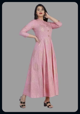 RACHNA FASHION Women Printed Anarkali Kurta(Pink)